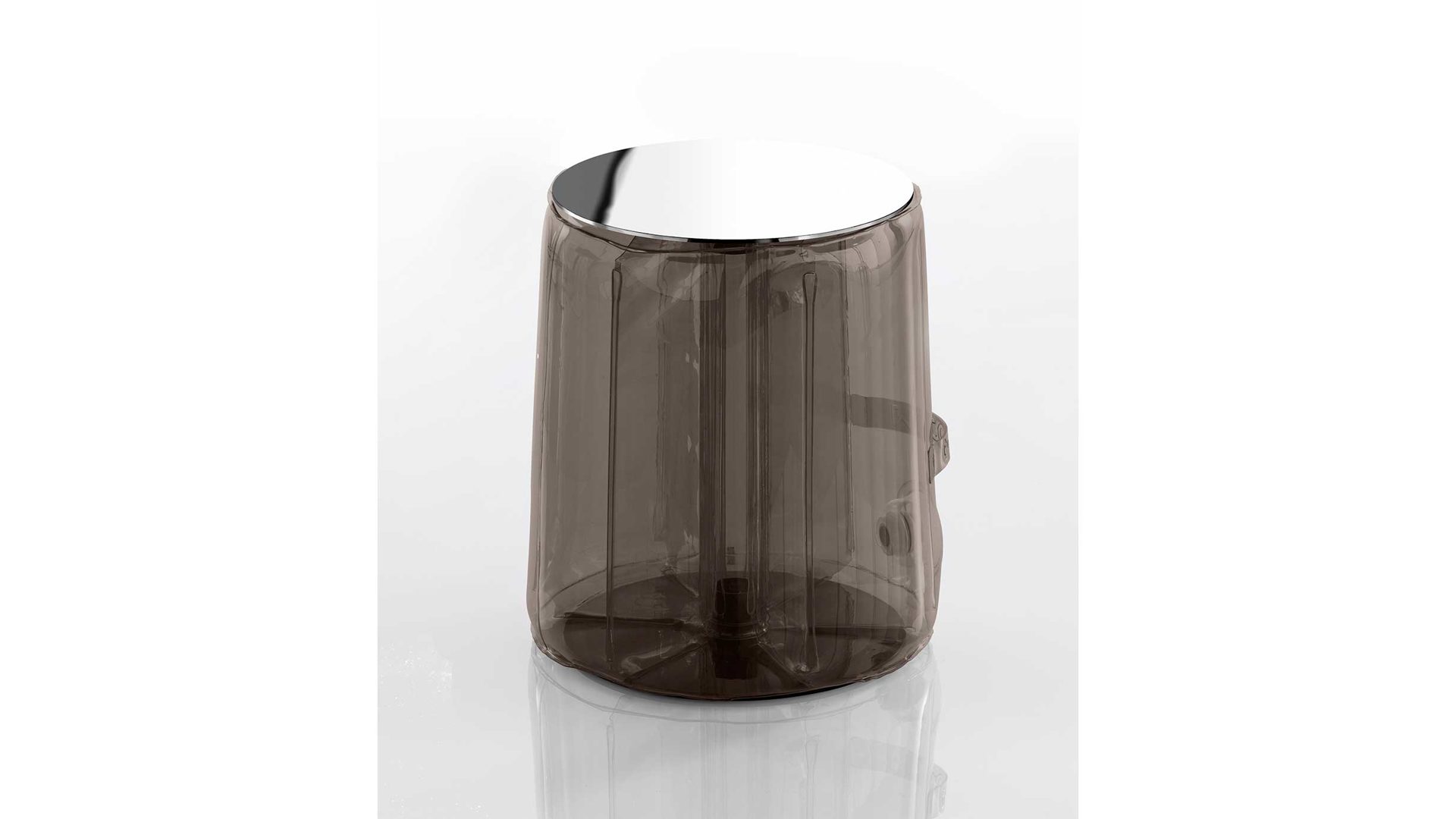 Hocker Mojow design aus Aluminium Kunststoff in Schwarz Helly Eko Design-Sitzhocker Transparent schwarz, Sitzfläche Edelstahl