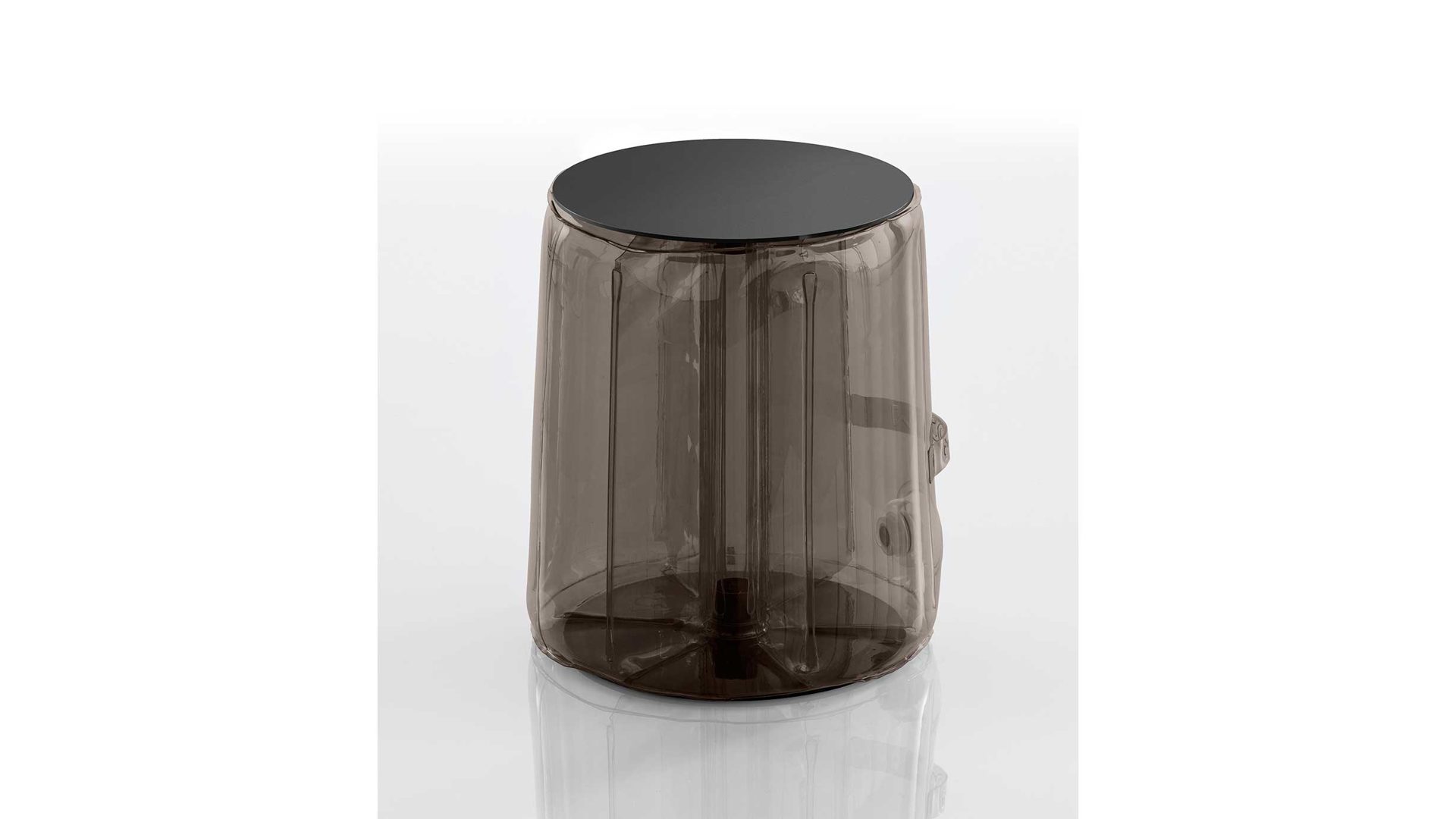 Hocker Mojow design aus Aluminium Kunststoff in Schwarz Helly Eko Design-Sitzhocker Transparent schwarz, Sitzfläche Metall schwarz