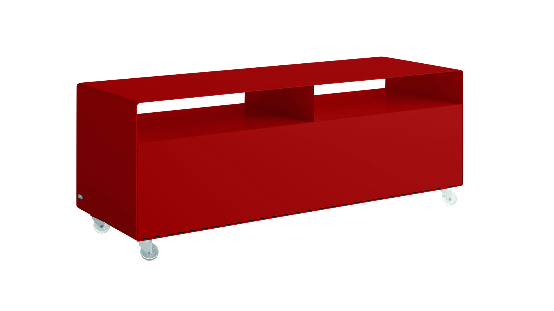Sideboard Müller möbelfabrikation aus Metall in Rot Sideboard, Rollwagen Mobile Line R109 Lack rubinrot, Breite 120 cm