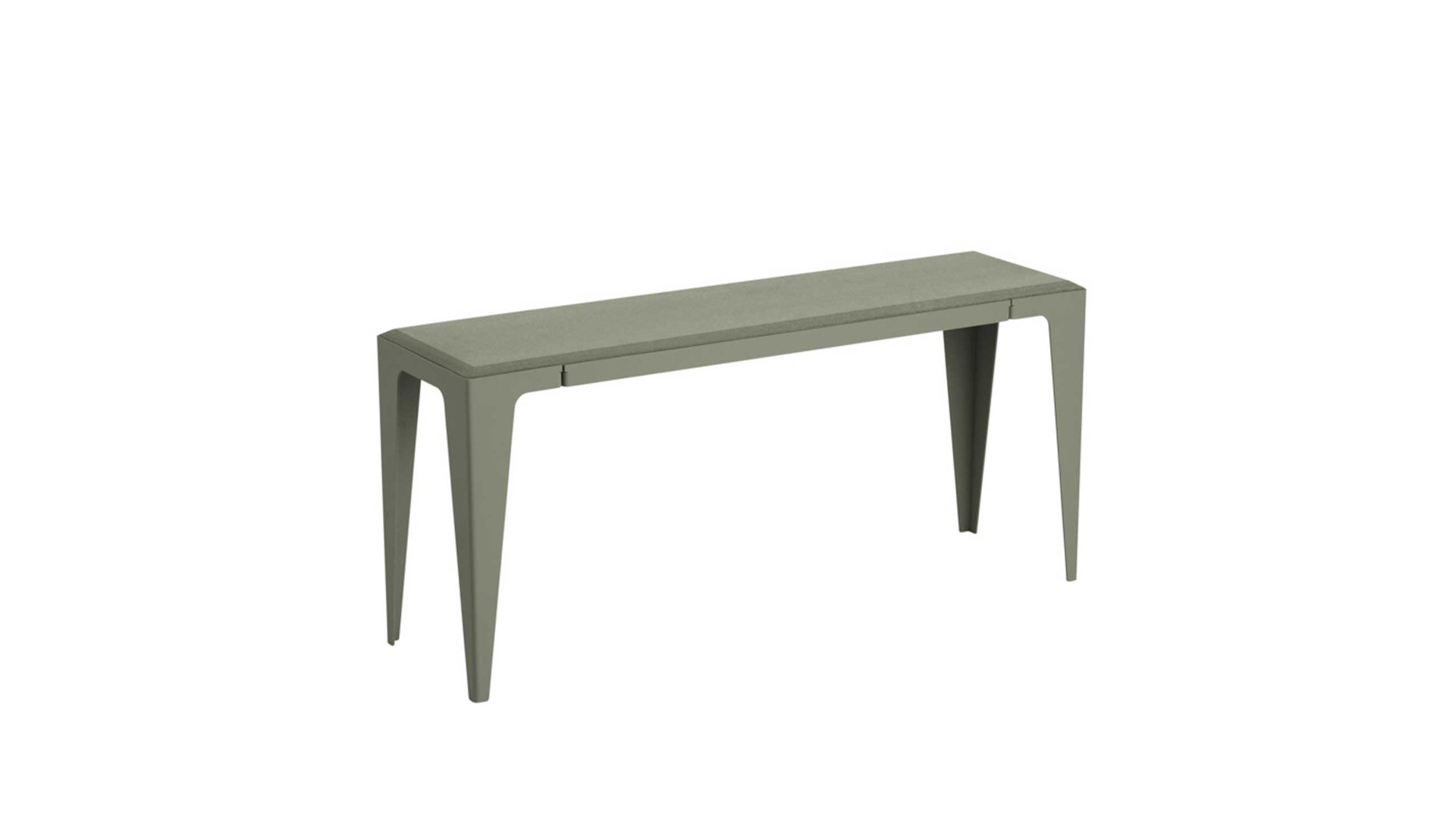 Sitzbank Wye aus Holz Mischgewebe Naturfaser in Hellgrün Sitzbank Bank chamfer 120 cm Lavendelblatt grün, Neolign, Stahlblech