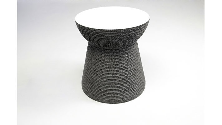 Hocker F&t interni srl attico staygreen aus MDF Naturfaser in Weiß Natur Hocker Sitzhocker Cork Solid Green grey, Tischplatte MDF weiß, Durchmesser 42 cm