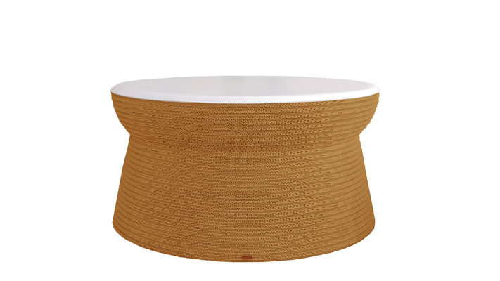 Hocker F&t interni srl attico staygreen aus MDF Naturfaser in Weiß Bronze Hocker Sitzhocker Cork XL Solid Green bronze, Tischplatte MDF weiß, Durchmesser 90 cm