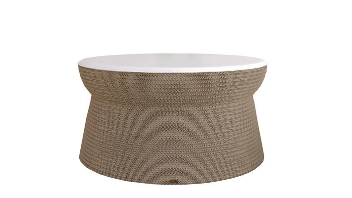 Hocker F&t interni srl attico staygreen aus MDF Naturfaser in Weiß Grau Hocker Sitzhocker Cork XL Solid Green dove grey, Tischplatte MDF weiß, Durchmesser 90 cm