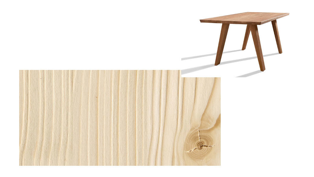 Tisch Gaderform möbel gmbh aus Holz in Fichte Esstisch Tisch Dolomit 160 x 90 cm Fichte natur