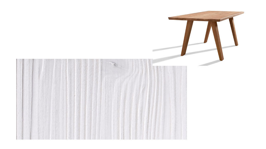 Tisch Gaderform möbel gmbh aus Holz in Weiß Esstisch Tisch Dolomit 160 x 90 cm Fichte weiss lackiert