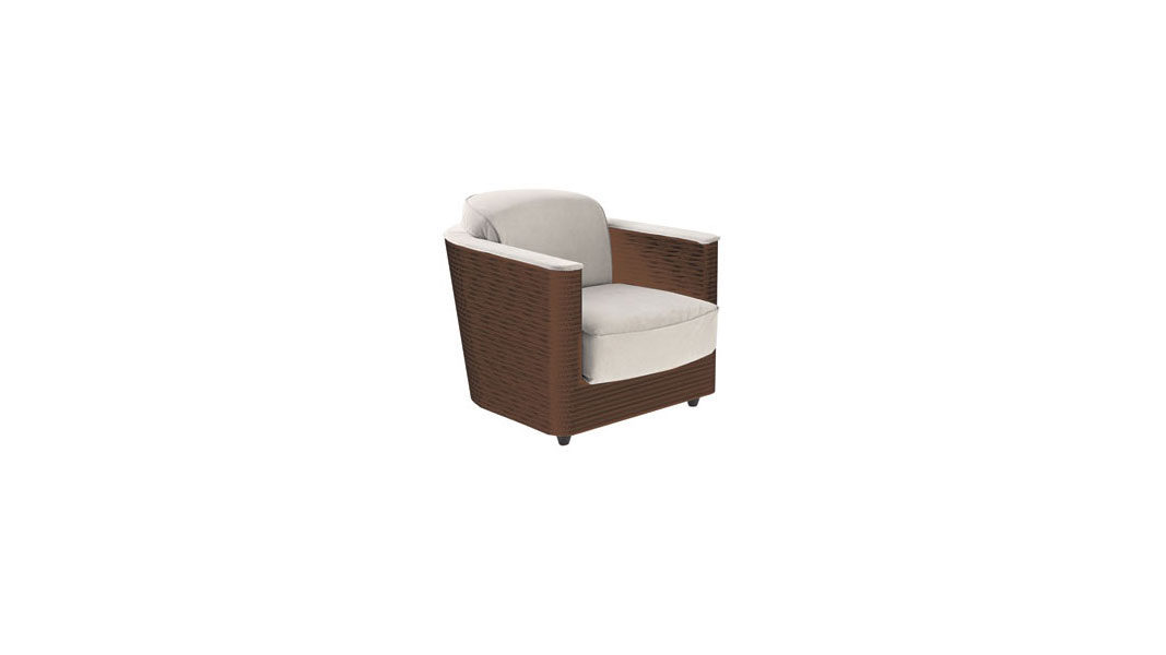 Sessel F&t interni srl attico staygreen aus Naturfaser Baumwolle Holz in Bronze Sessel Wendy Struktur Solid green Bronze, Polster Baumwolle sand
