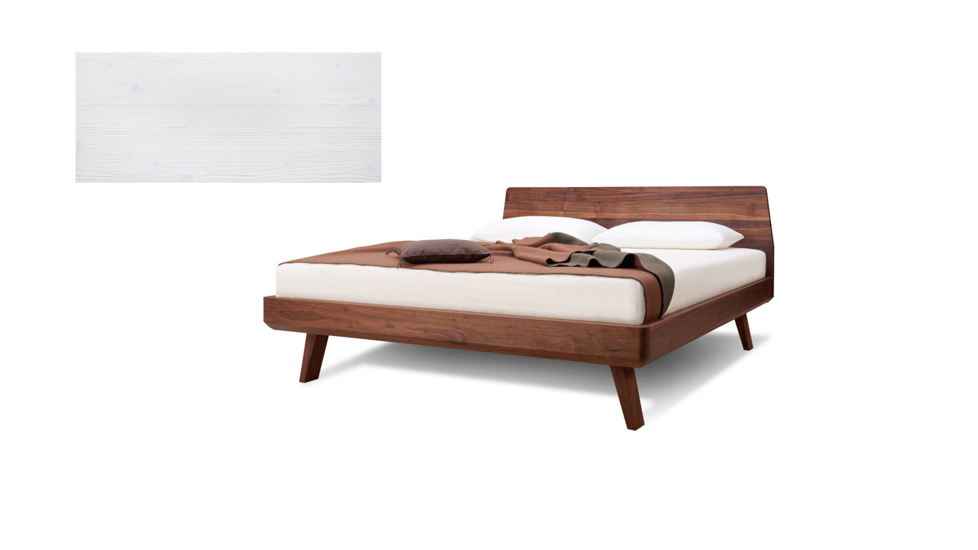 Bett Gaderform möbel gmbh aus Holz in Weiß Bett Bettgestell Elba 200 x 200 cm Fichte weiss lackiert