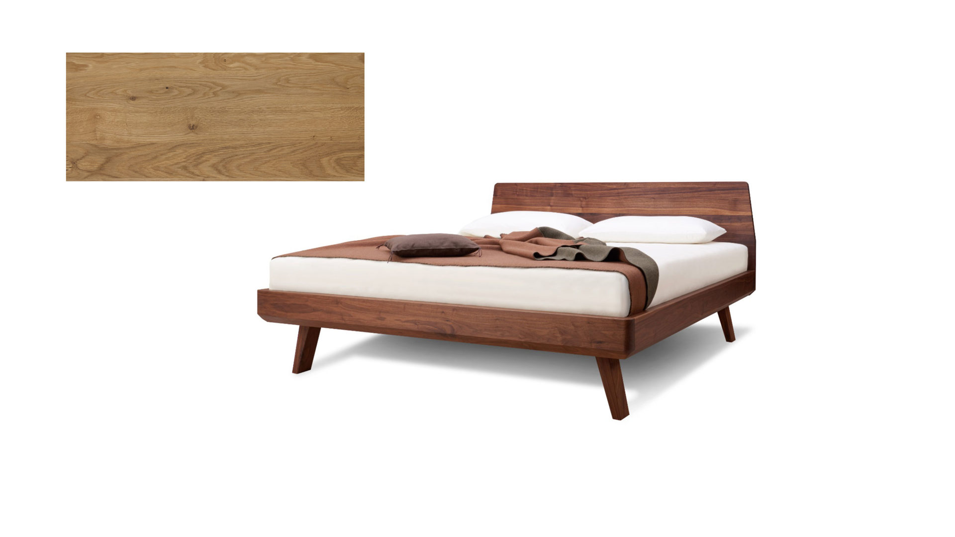 Bett Gaderform möbel gmbh aus Holz in Eiche Hell Bett Bettgestell Elba 200 x 200 cm Eiche geölt