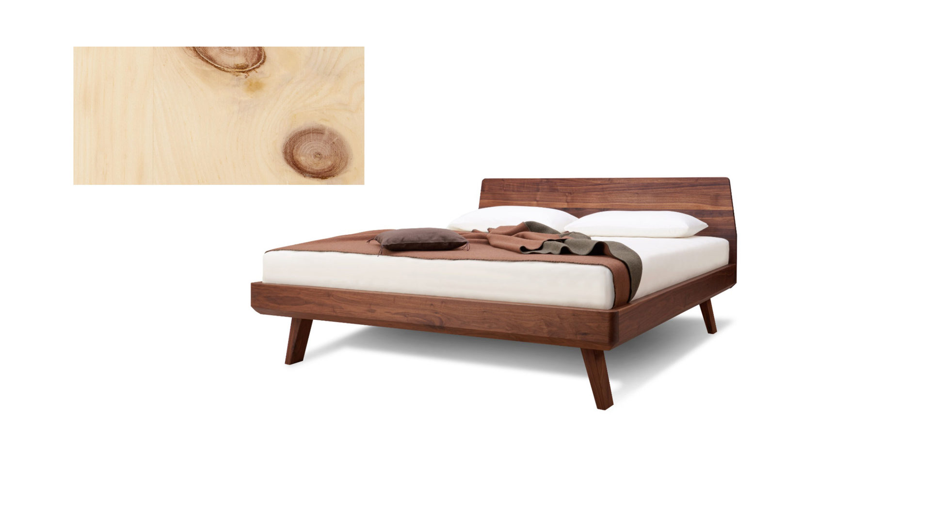 Bettgestell Gaderform möbel gmbh aus Holz in Zirbe Bett Bettgestell Elba 100 x 200 cm Zirbe natur