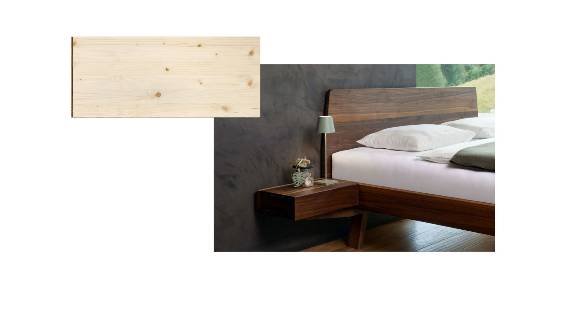 Nachtkommode Gaderform möbel gmbh aus Holz in Fichte Nachtschränkchen Nachttisch Elba mit 1 Schublade Fichte natur