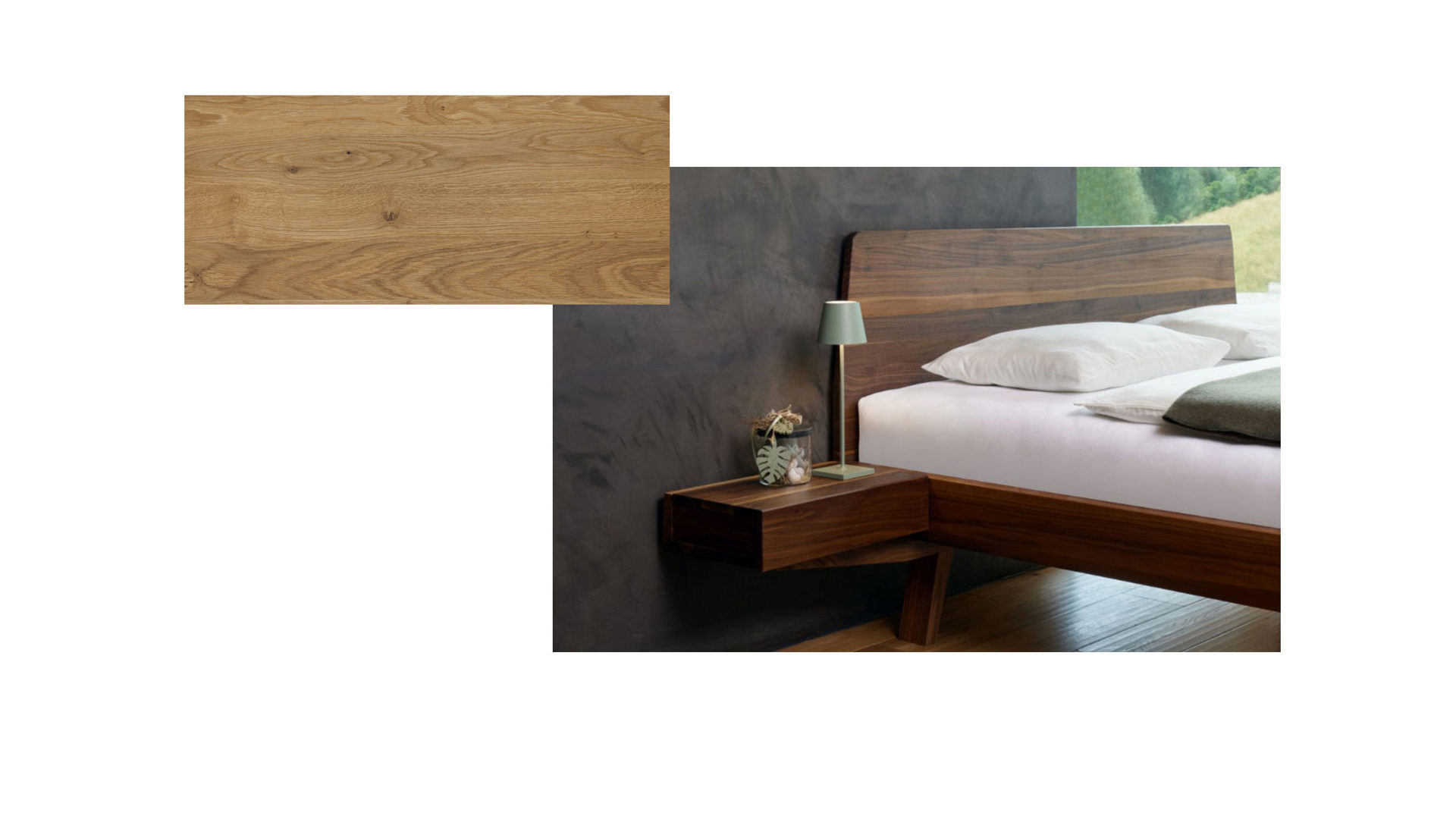 Nachtkommode Gaderform möbel gmbh aus Holz in Eiche Hell Nachtkästchen Nachttisch Elba mit 1 Schublade Eiche geölt