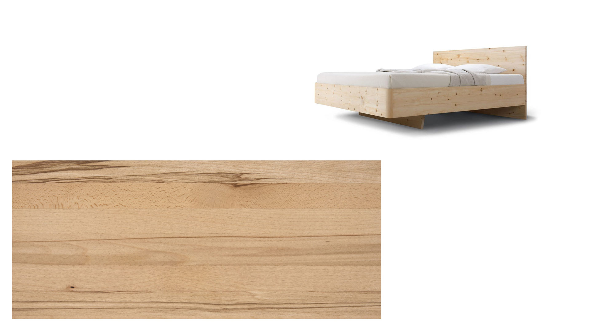 Bettgestell Gaderform möbel gmbh aus Holz in Buche Bett Bettgestell Gardena 180 x 200 cm Kernbuche natur