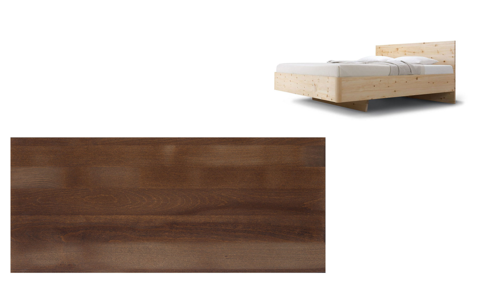 Bettgestell Gaderform möbel gmbh aus Holz in Holzfarben Dunkel Bett Bettgestell Gardena 90 x 200 cm Kernbuche Nuss-gebeizt