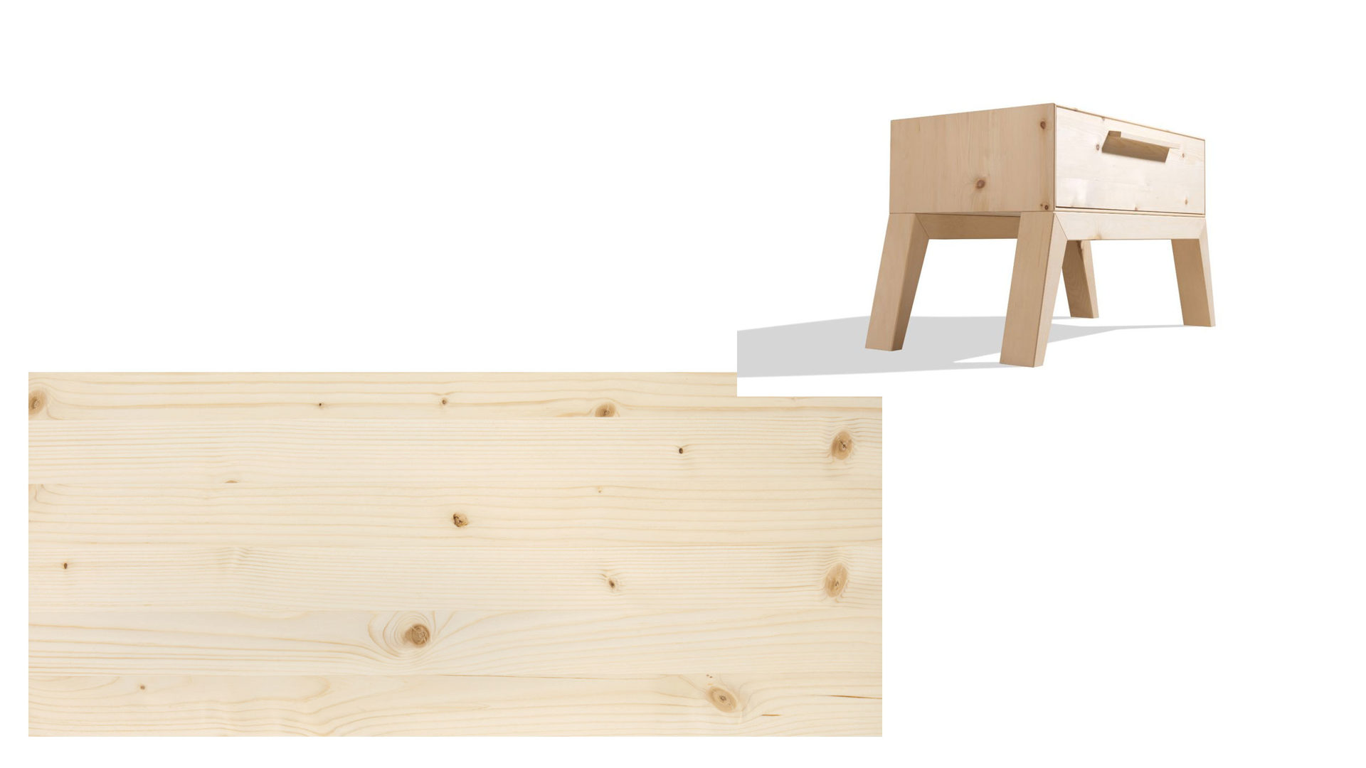 Nachtkommode Gaderform möbel gmbh aus Holz in Fichte Nachtkästchen Gardena - Nachttisch, Nachtkommode Fichte natur