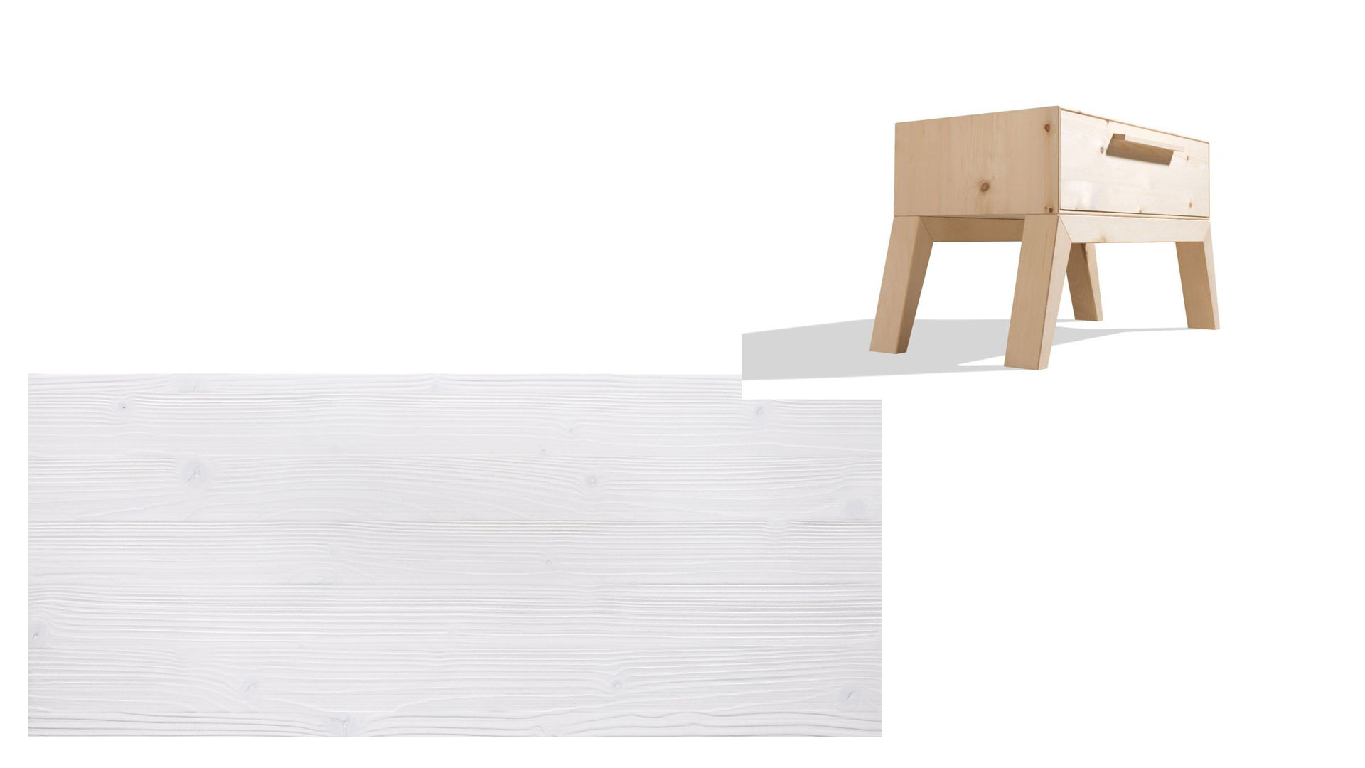 Nachtkommode Gaderform möbel gmbh aus Holz in Weiß Nachtkästchen Gardena Nachttisch, Nachtkommode Fichte weiss lackiert