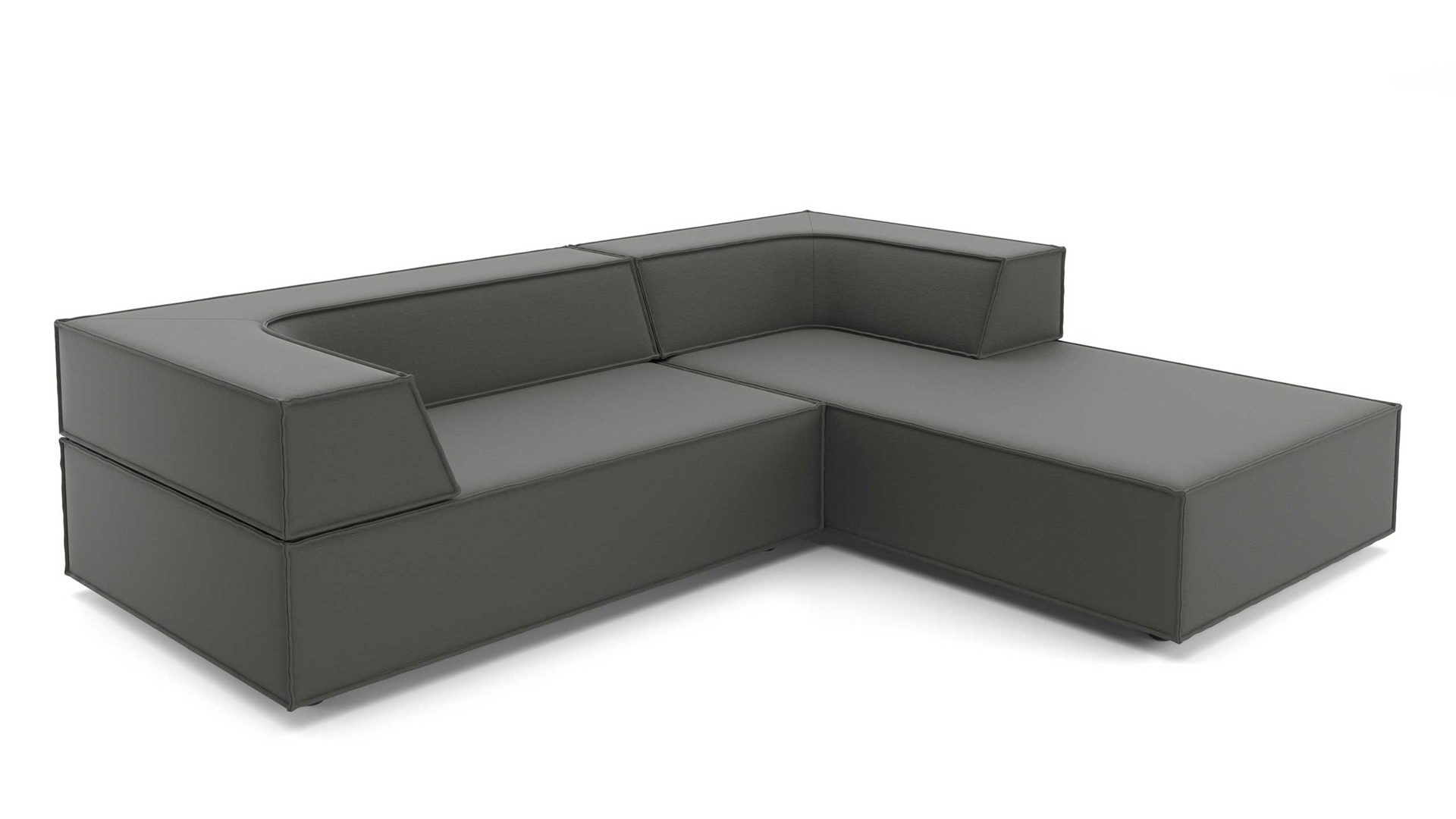 Ecksofa Cor aus Stoff in Braun Grün Polster-Eckgarnitur TRIO Polstergarnitur Chenille-Polsterstoff Bezug braun-grün, Ottomane rechts, Stellmaß ca. 250 x 200 cm