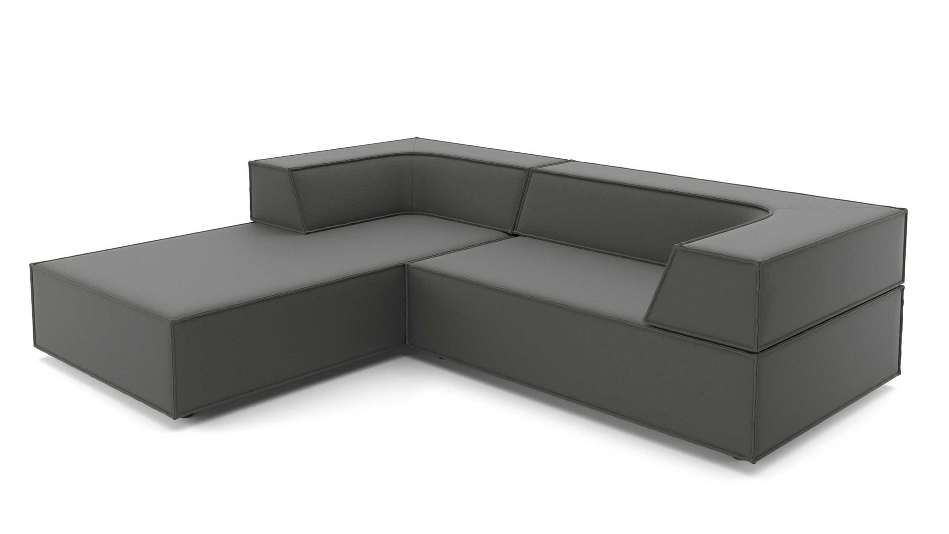 Ecksofa Cor aus Stoff in Braun Grün Polster-Eckgarnitur TRIO Polstergarnitur Chenille-Polsterstoff Bezug braun-grün, Ottomane links, Stellmaß ca. 200 x 250 cm