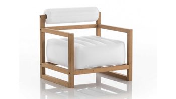 Sessel Mojow design aus Holz Kunststoff in Weiß Yoko Eko Design-Sessel Polster weiss undurchsichtig, Gestell Holz