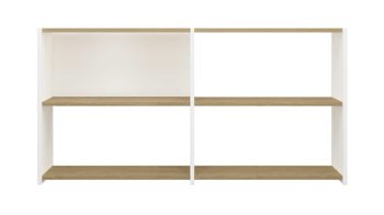Regal Joval gmbh aus Holz in Weiß Faltbares Sideboard, Regalsystem Rebar 2.2 Eiche weiß lackiert, mit 4 Fächern
