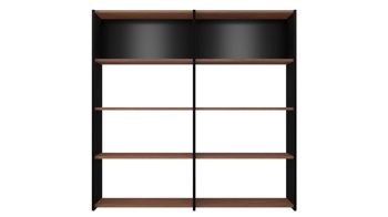 Regal Joval gmbh aus Holz in Schwarz Faltbares Regal, Regalsystem Rebar 4.4 Nussbaum schwarz lackiert, mit 8 Fächern