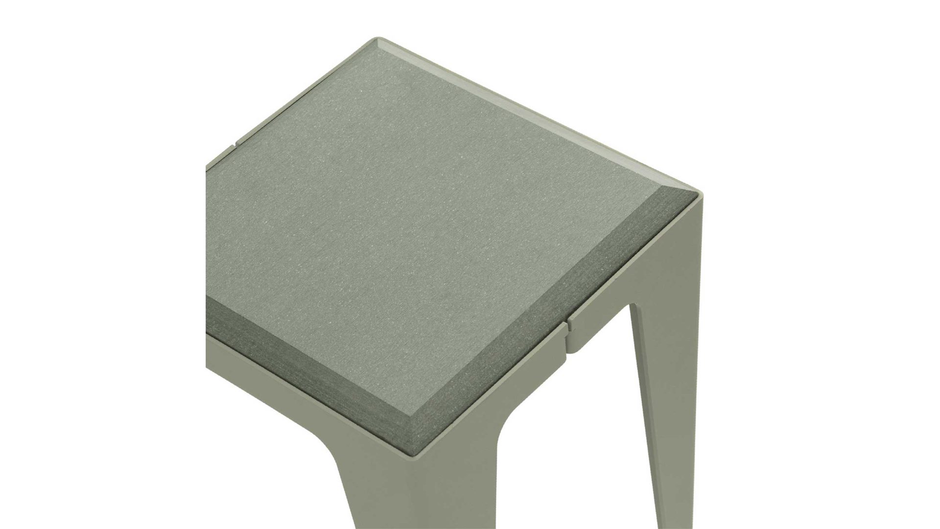 Hocker Wye aus Holz Mischgewebe Naturfaser in Hellgrün Hocker Chamfer Sitzhocker Lavendelblatt-grün, Neolign, Stahlblech