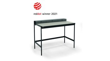 Sekretär Müller möbelfabrikation aus Metall in Schwarz Grau Sekretär, Schminktisch PS 20-50-55 Lack schwarz, Linoleum grau, Breite 100 cm