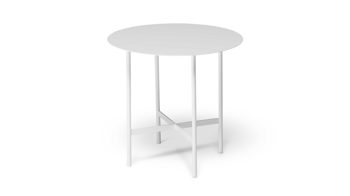 Beistelltisch Müller möbelfabrikation aus Aluminium Metall in Weiß kleiner Tisch, Beistelltisch Beta S Lackierung signalweiss RAL 9003 seidenmatt, Variante small