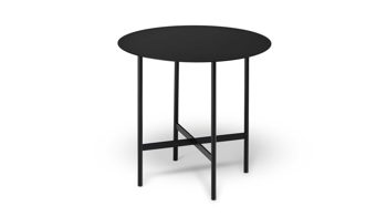 Beistelltisch Müller möbelfabrikation aus Aluminium Metall in Schwarz kleiner Tisch, Beistelltisch Beta S Lackierung tiefschwarz RAL 9005 seidenmatt, Variante small