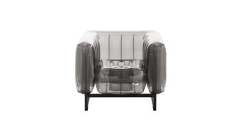 Sessel Mojow design aus Aluminium Kunststoff in Schwarz Yomi EKO Design-Sessel Polster transparent schwarz, Gestell Aluminium schwarz
