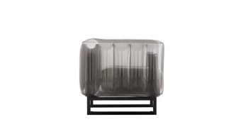 Sessel Mojow design aus Aluminium Kunststoff in Schwarz Yomi EKO Design-Sessel Polster transparent schwarz, Gestell Aluminium schwarz
