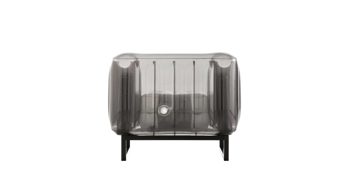 Sessel Mojow design aus Aluminium Kunststoff in Schwarz Yomi EKO Design-Sessel Polster transparent schwarz, Gestell Aluminium schwarz