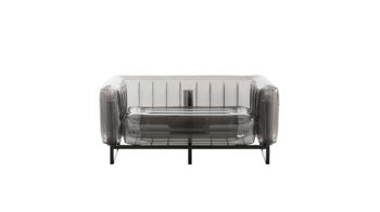 Sofa Mojow design aus Aluminium Kunststoff in Schwarz Yomi EKO Canape Design-Sofa Polster transparent durchsichtig schwarz, Gestell Aluminium schwarz