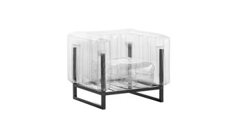 Sessel Mojow design aus Aluminium Kunststoff in Transparent Yomi EKO Design-Sessel Polster transparent, Gestell Aluminium schwarz