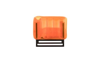 Sessel Mojow design aus Aluminium Kunststoff in Orange Yomi EKO Design-Sessel Polster transparent orange, Gestell Aluminium schwarz