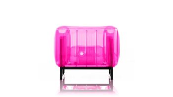 Sessel Mojow design aus Aluminium Kunststoff in Pink Yomi EKO Design-Sessel Polster transparent pink, Gestell Aluminium schwarz