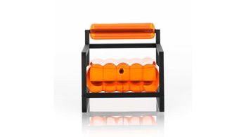 Sessel Mojow design aus Kunststoff Holz in Orange Yoko Eko Design-Sessel Polster transparent orange, Gestell Holz schwarz