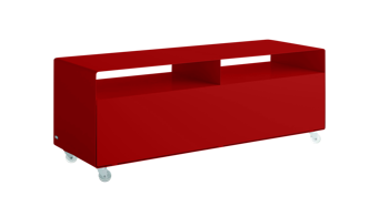 Sideboard Müller möbelfabrikation aus Metall in Rot Sideboard, Rollwagen Mobile Line R109 Lack rubinrot, Breite 120 cm