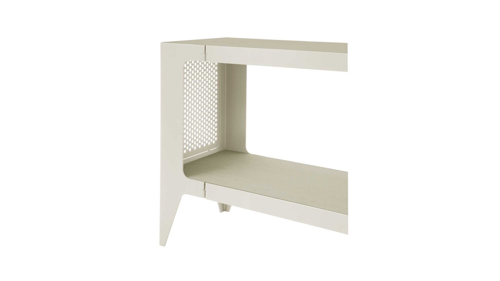 Lowboard Wye aus Holz Mischgewebe Naturfaser in Grau Lowboard 140 chamfer Seiden-grau