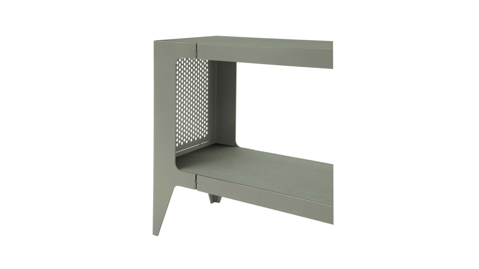 Lowboard Wye aus Holz Mischgewebe Naturfaser in Grün Lowboard 140 chamfer Lavendelblatt-grün