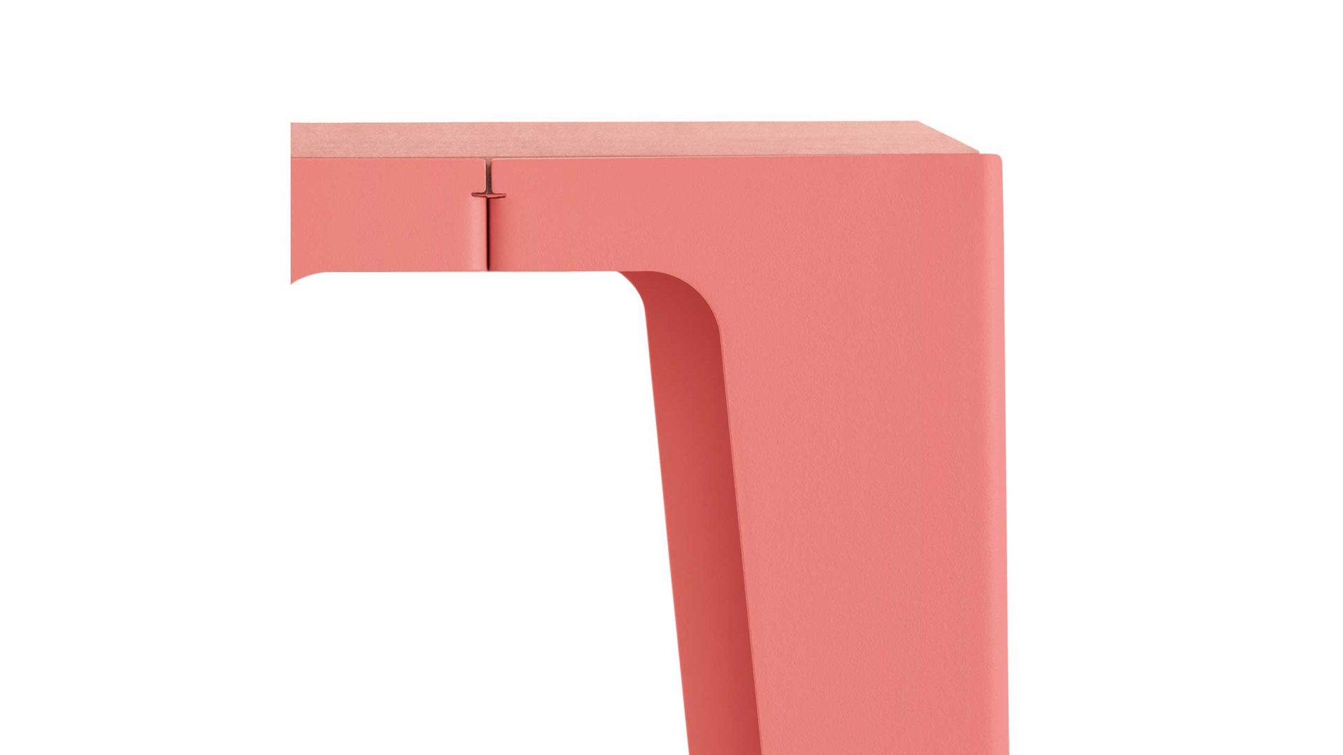 Hocker Wye aus Holz Mischgewebe Naturfaser Metall in Hellrot Konsole Barhocker Stele chamfer Kalypso-rot, Neolign, Stahlblech