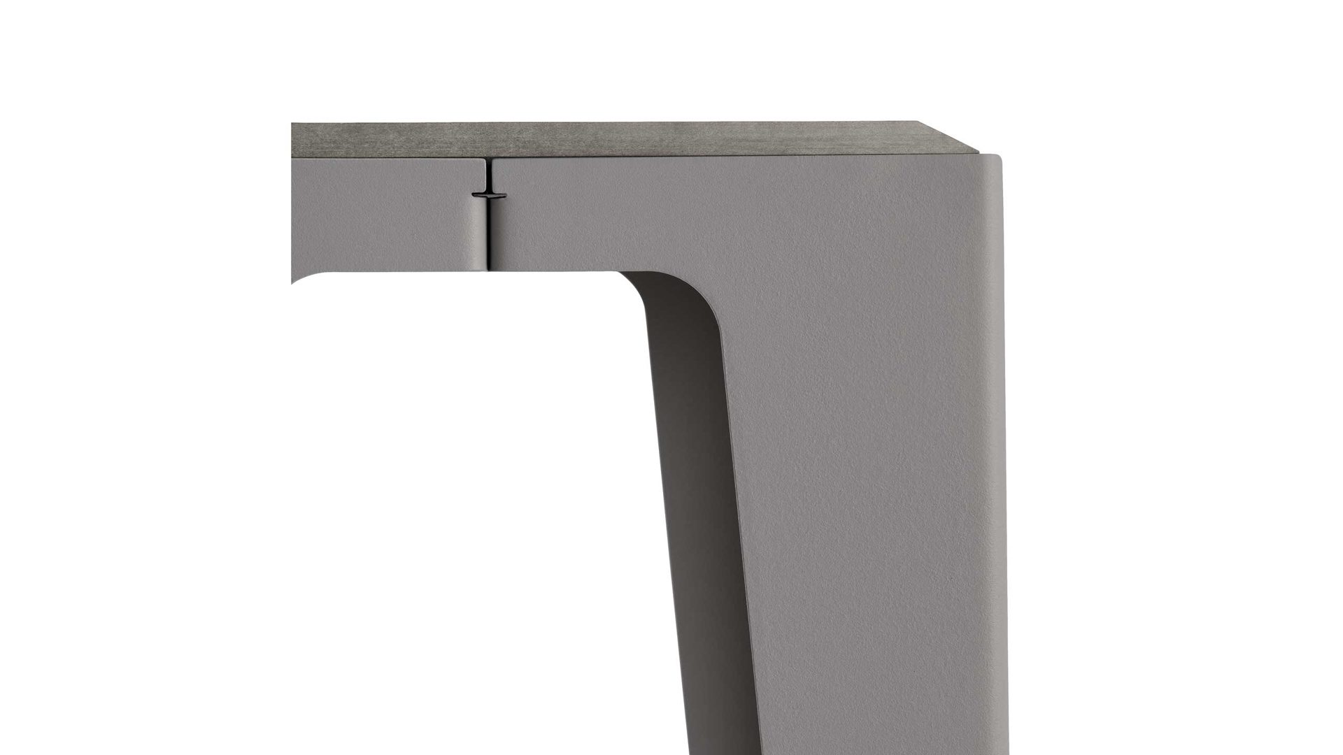 Hocker Wye aus Holz Mischgewebe Naturfaser Metall in Dunkelgrau Konsole Barhocker Stele chamfer Schiefer-schwarz, Neolign, Stahlblech