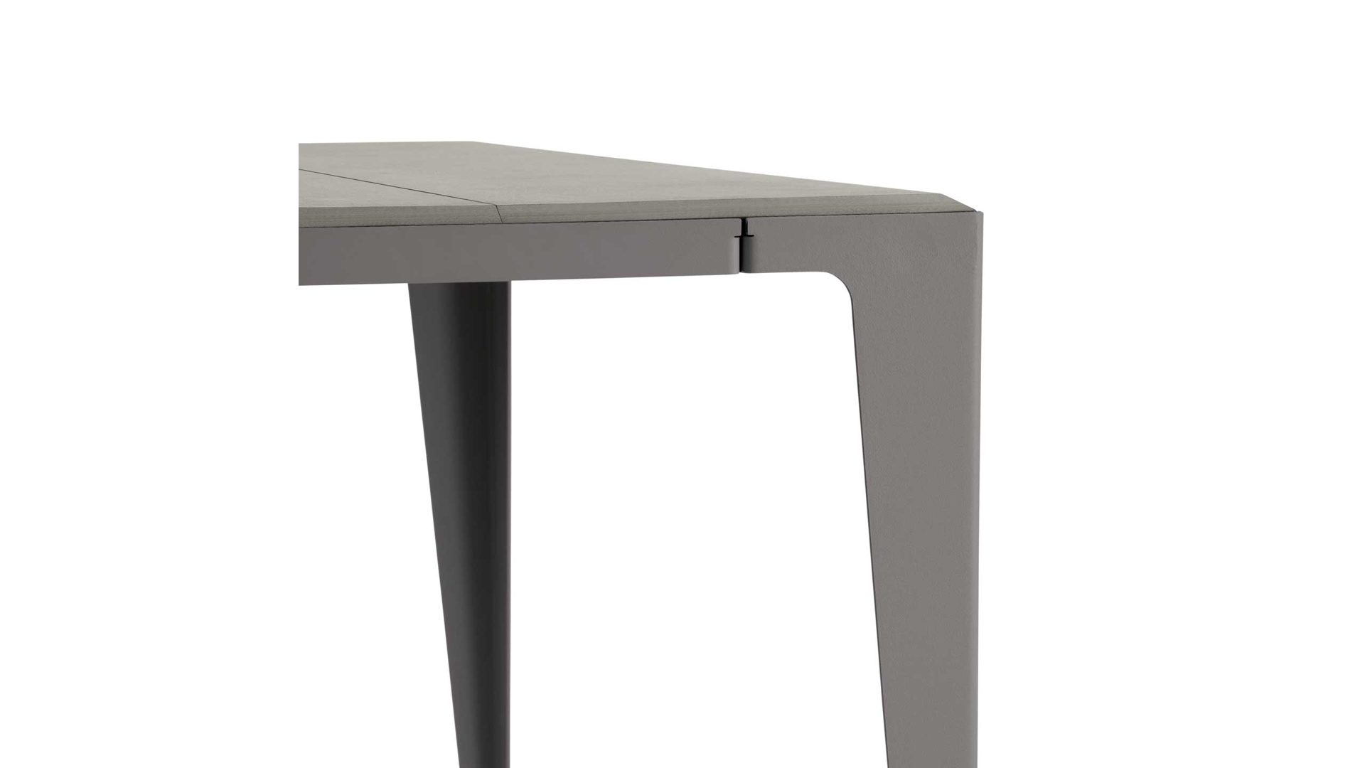 Tisch Wye aus Holz Mischgewebe Naturfaser in Schwarz chamfer kleiner Tisch Gueridon Schiefer-schwarz, ca. 85 x 72 x 55 cm