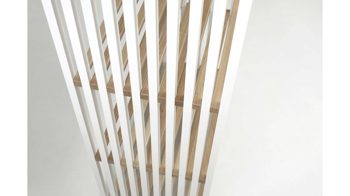 Regal Joval gmbh aus Holz in Weiß Faltbares Regal, Regalsystem Rebar 4.0 Eiche, Rückwand weiß, seidenmatt lackiert, mit 4 Fächern