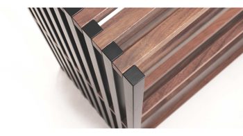 Regal Joval gmbh aus Holz in Nussbaum Schwarz Faltbares Regal, Regalsystem Rebar 2.0 Nussbaum, Rückwand schwarz, seidenmatt lackiert, mit 2 Fächern