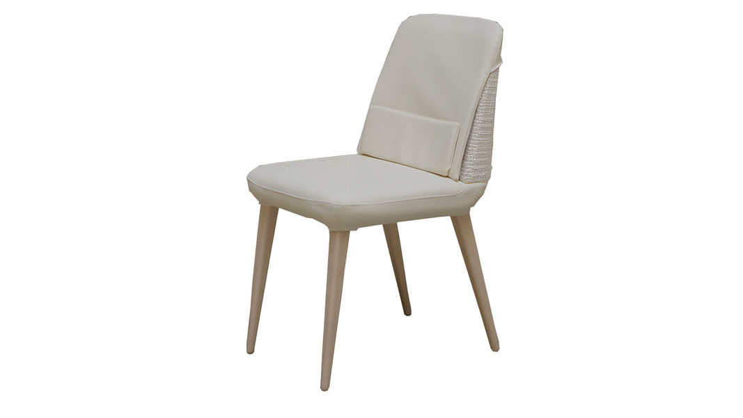 Einzelstuhl F&t interni srl attico staygreen in Weiß Holzfarben Stuhl Polsterstuhl Staychair Solid Green white, Öko-Leder Soft, Füße Buche