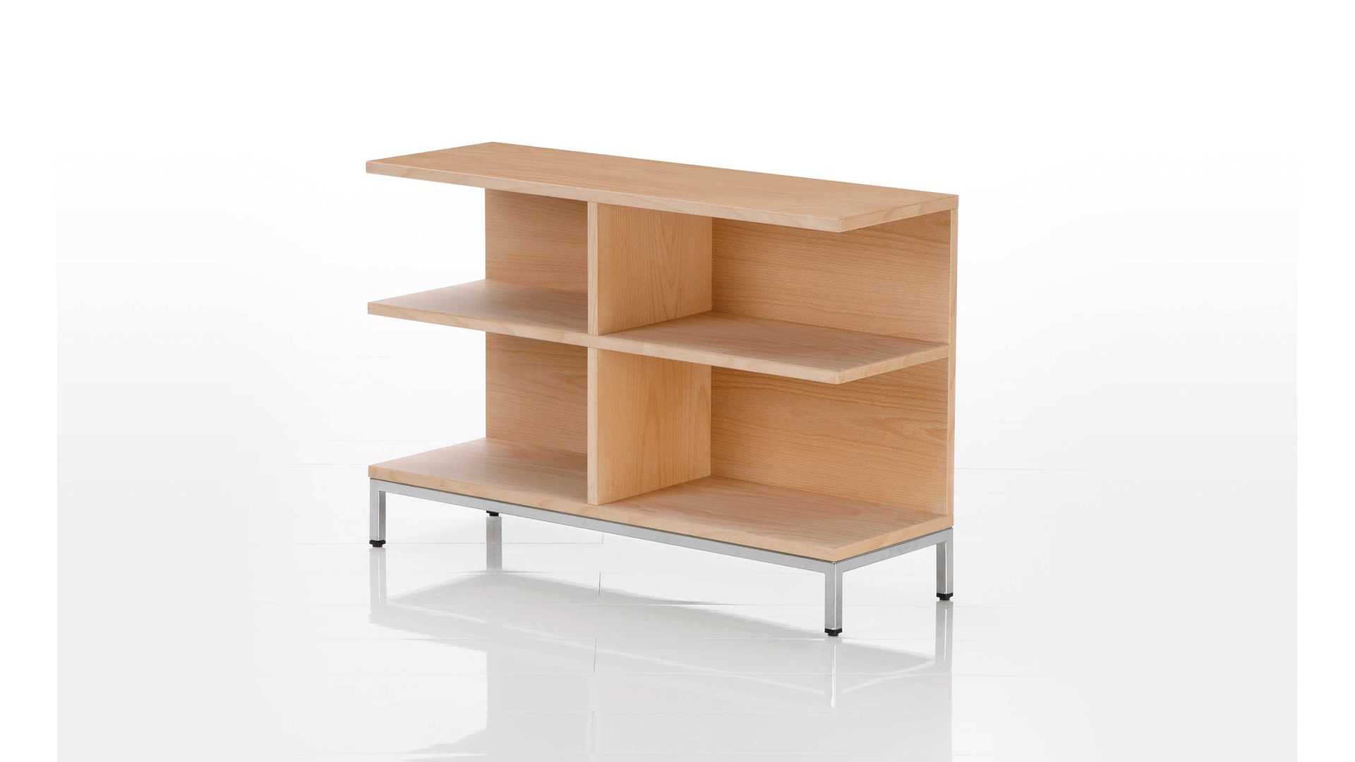 Regal Brühl aus Metall Holz in Holzfarben Metallfarben Easy pieces forever Regal Holzfurnier Buche natur geölt, Gestell Metall verchromt glänzend