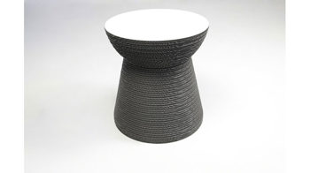 Hocker F&t interni srl attico staygreen aus MDF Naturfaser in Weiß Natur Hocker Sitzhocker Cork Solid Green grey, Tischplatte MDF weiß, Durchmesser 42 cm