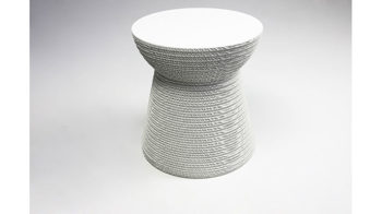 Hocker F&t interni srl attico staygreen aus MDF Naturfaser in Weiß Hocker Sitzhocker Cork Solid Green white, Tischplatte MDF weiß, Durchmesser 42 cm