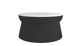 Hocker F&t interni srl attico staygreen aus MDF Naturfaser in Weiß Schwarz Hocker Sitzhocker Cork XL Solid Green black, Tischplatte MDF weiß, Durchmesser 90 cm