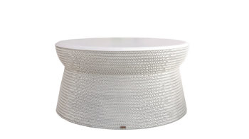 Hocker F&t interni srl attico staygreen aus MDF Naturfaser in Weiß Hocker Sitzhocker Cork XL Solid Green white, Tischplatte MDF weiß, Durchmesser 90 cm